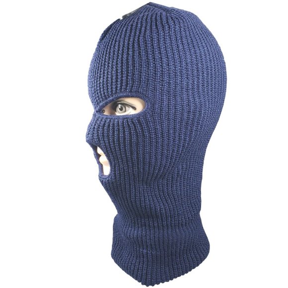 Winter Clearance Sale 2 FOR $15.00 Navy 3 Hole Winter Ski Face Mask - Picture 3 of 4